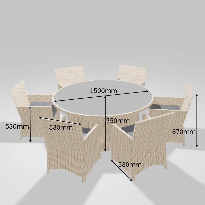 ENJOi Artemis 6 Seat Dining Set - Image 8