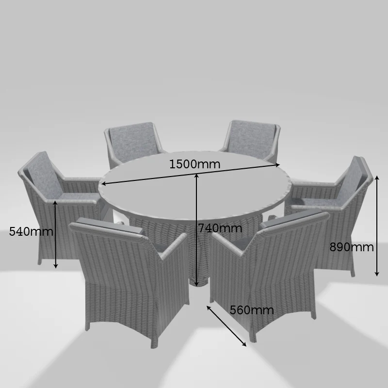 ENJOi Bordeaux 6 Seat Dining Set - Image 7