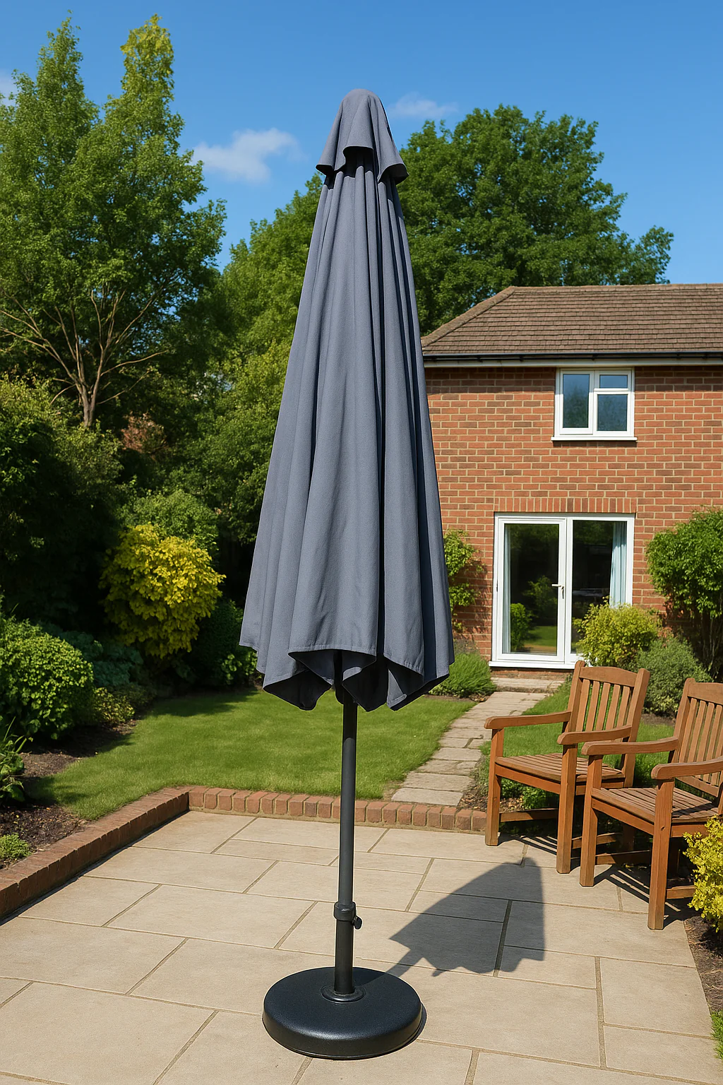 ENJOi Royal Round Aluminium 2.7m Grey Parasol - Image 5