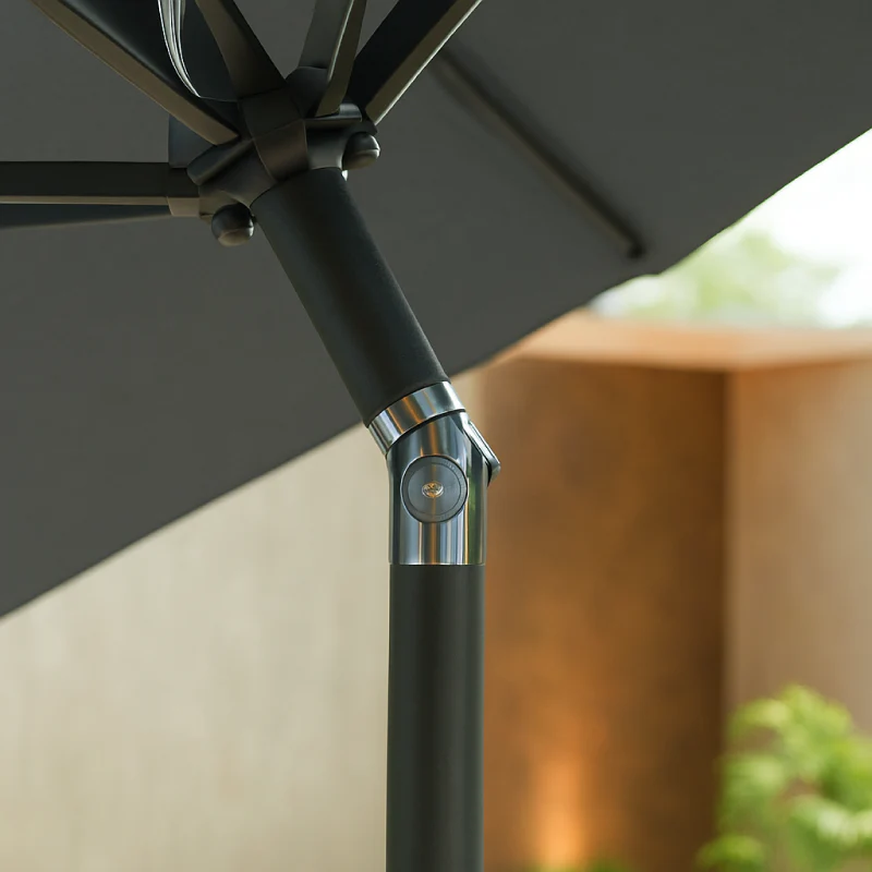 ENJOi Royal Round Aluminium 2.7m Grey Parasol - Image 6