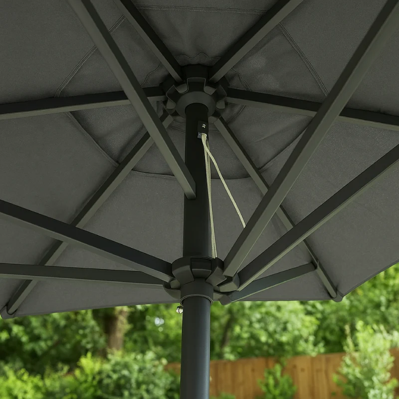 ENJOi Royal Round Aluminium 2.7m Grey Parasol - Image 8