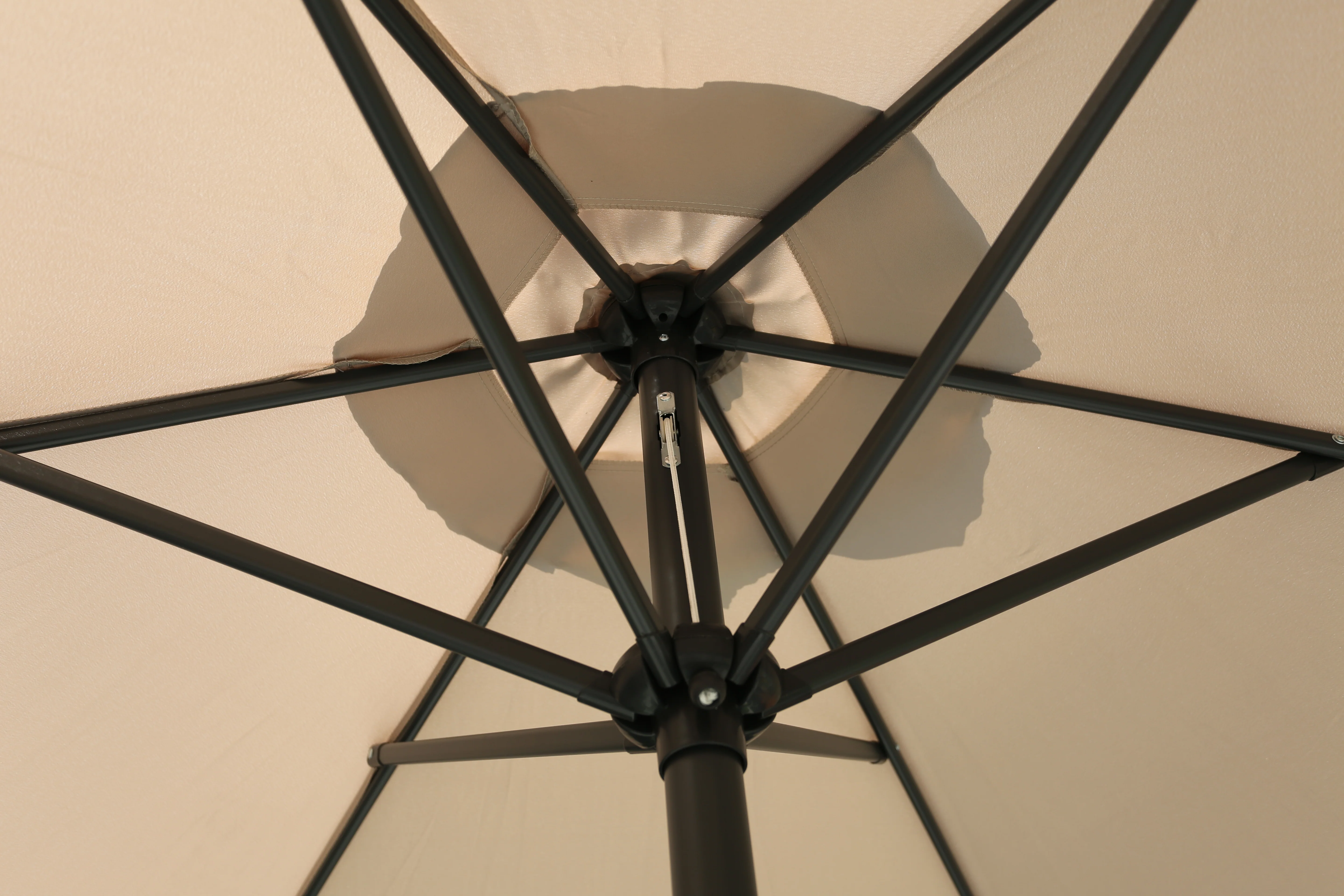ENJOi Royal Round Aluminium 2.7m Taupe Parasol - Image 3