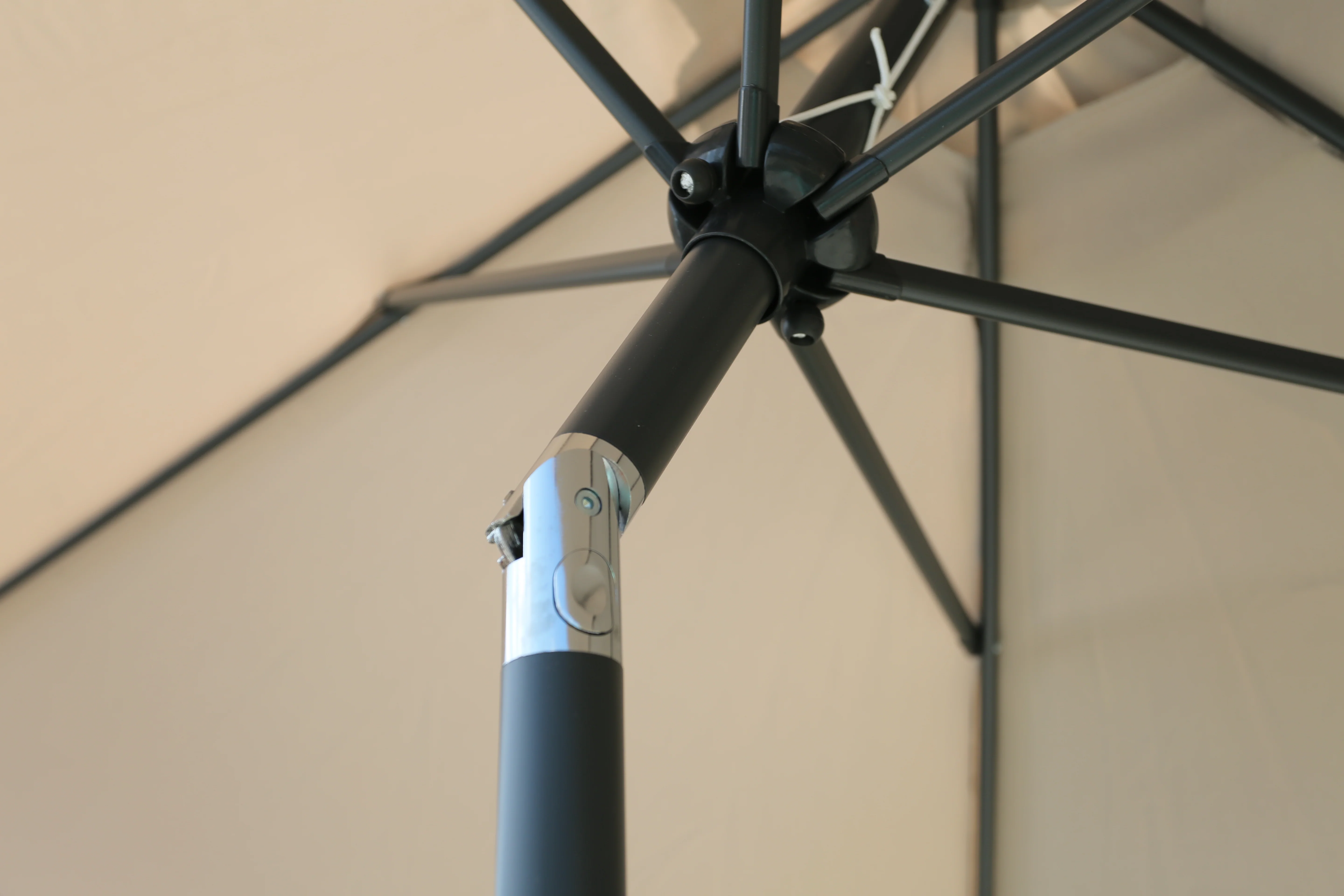 ENJOi Royal Round Aluminium 3m Taupe Parasol - Image 5